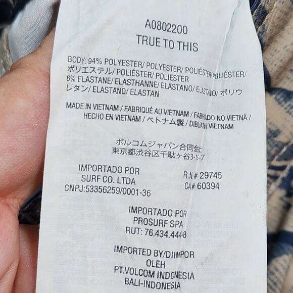 Tan Black Tropical Camo Swim Board Shorts Size 34 - Picture 4 of 4